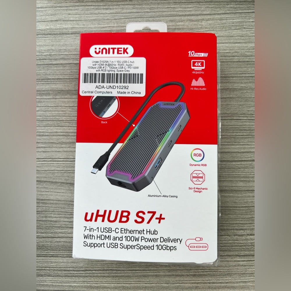 uHUB S7+ 7-in-1 USB-C Hub with 10Gbps Data, HDMI and PD 100W